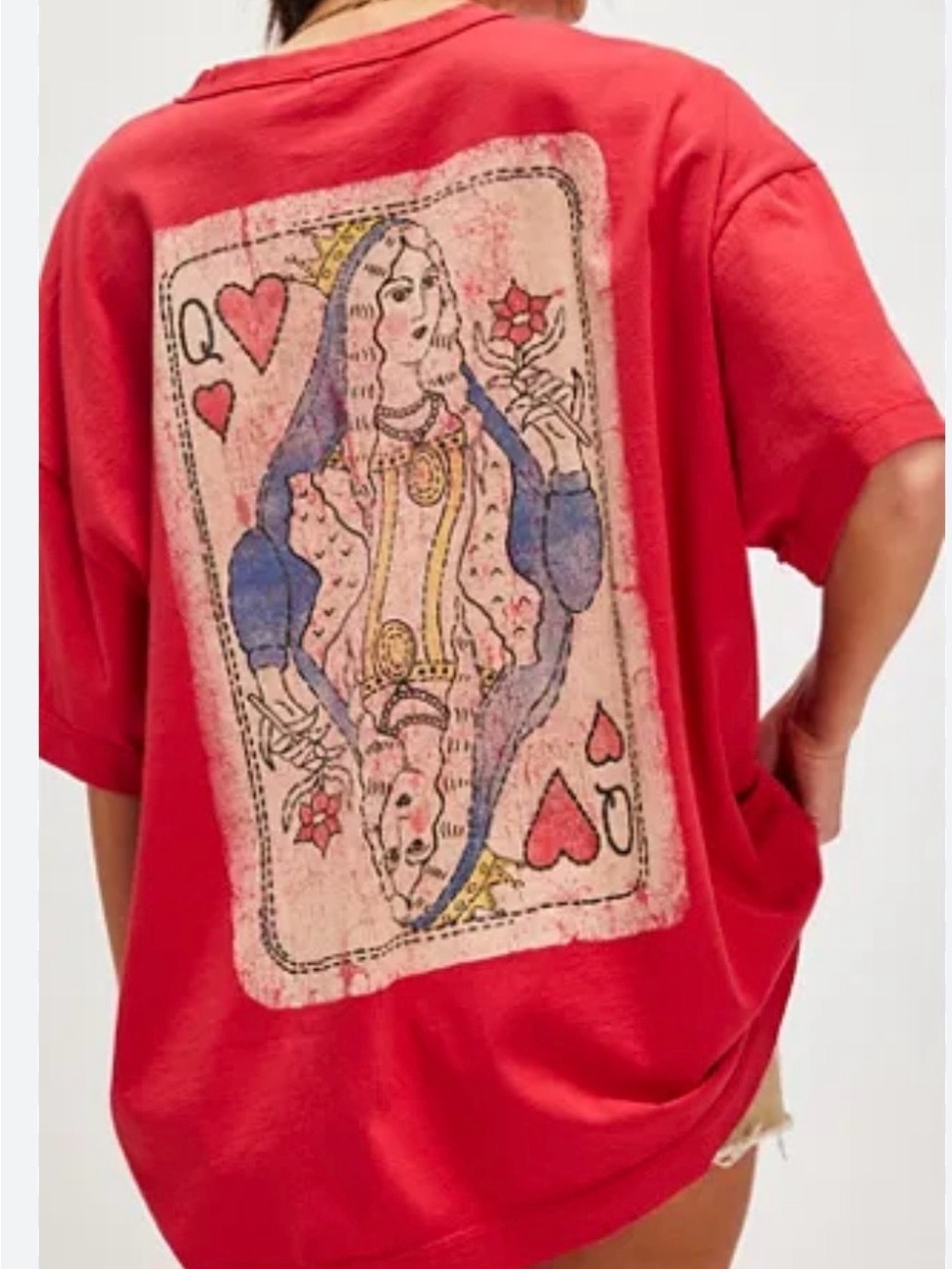 Ragabond brand Queen of Hearts red oversized graphic tee one size. Like new.